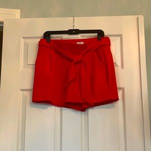 Loft Red Tie Waist Shorts